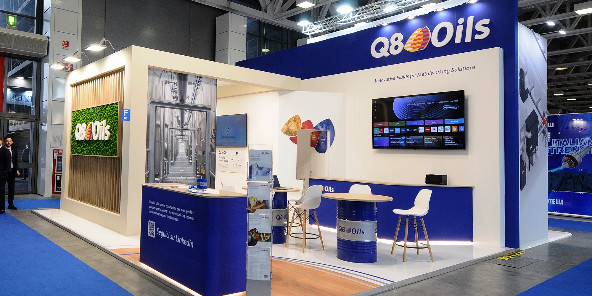 Allestimento stand fieristico bimu - Q8 Oils Italia